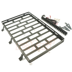 메탈 루프 블랙 Metal Cage Roof Luggage Tray w/ LED For Axial SCX10 II #XS-SCX230067