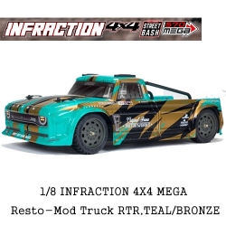신상 인프랙션 ARRMA 1/8 INFRACTION 4X4 MEGA Resto-Mod Truck RTR, TEAL/BRONZE ARA4215V3T2