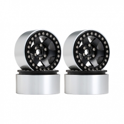 블랙 휠 Metal 6 Spokes 1.9 Beadlock Wheel Hub Rim for 1/10 RC Crawler (Black) (4) W195630BK