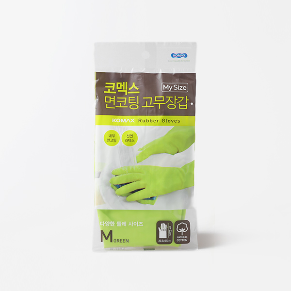코멕스 면코팅고무장갑 마이사이즈 M (그린)